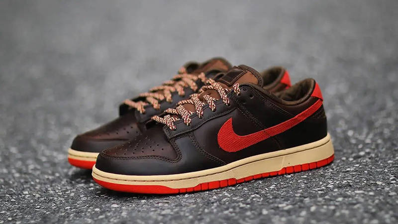 Nike Dunk Low Brown Red side