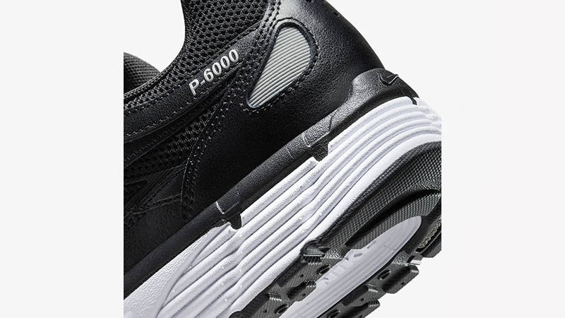 Nike P-6000 Black White Silver CD6404-026 heel