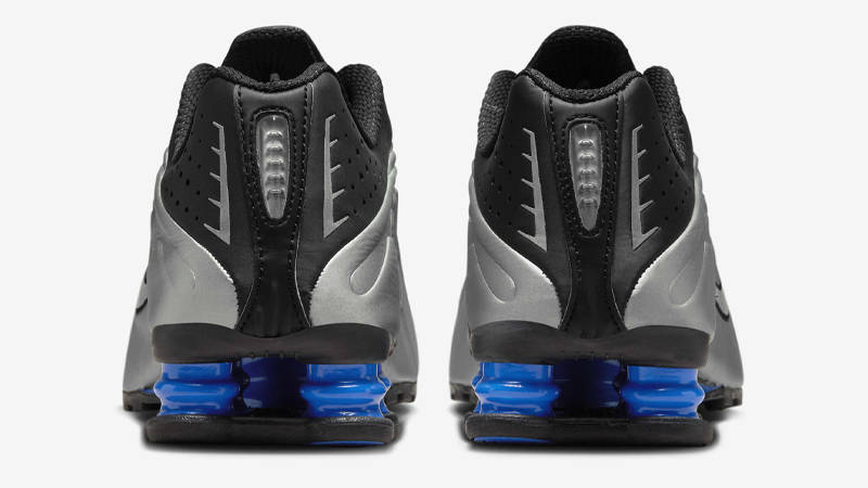 Nike Shox R4 Metallic Silver Black Back