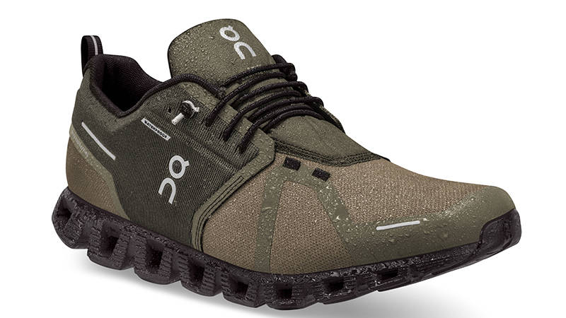 ON Running Cloud 5 Waterproof Olive Black front
