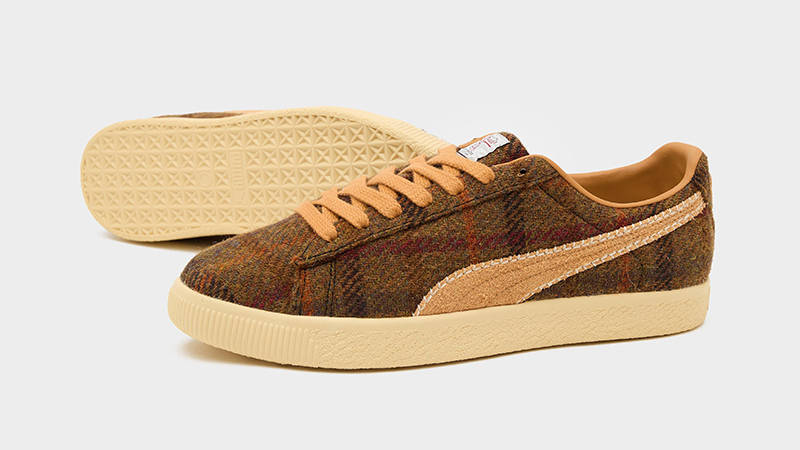 PUMA Clyde Harris Tweed Brwon 398512-02 FRONT