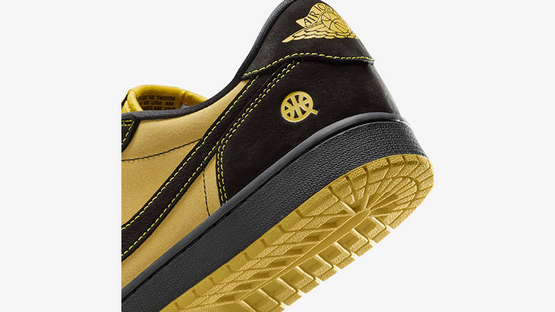 Quai 54 x Air Jordan 1 Retro Low OG Tour Yellow heel