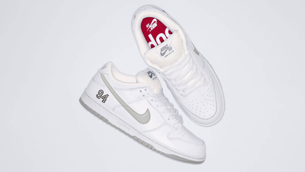 Supreme x Nike SB Dunk Low White | HQ8487-100 | The Sole