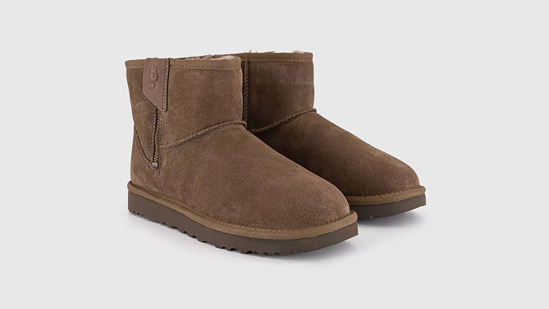 UGG Classic Mini Bailey Zip Boot Hickory 1151230-HCK front