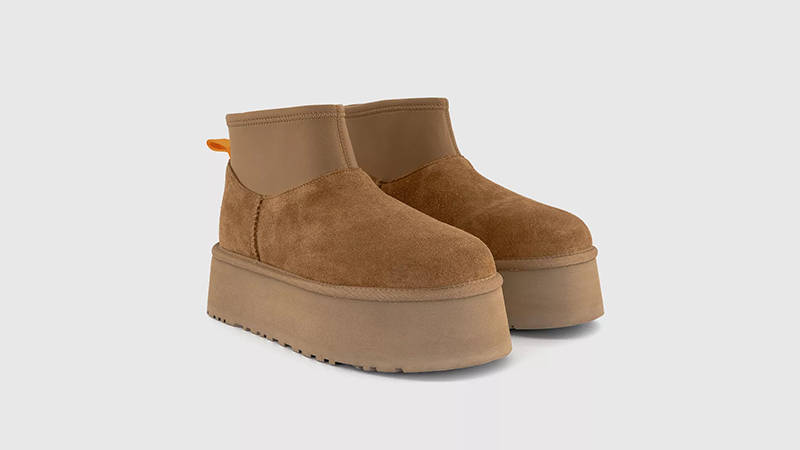 UGG Classic Mini Dipper Puffer Boots Amphora Chestnut 1158275-AHS front