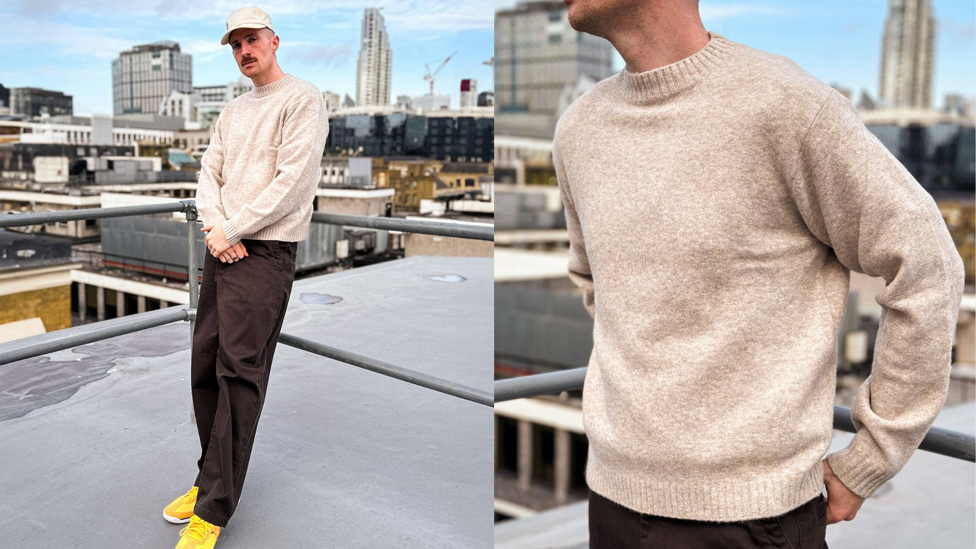 UNIQLO Beige Soufflé Yarn Crew Neck Jumper