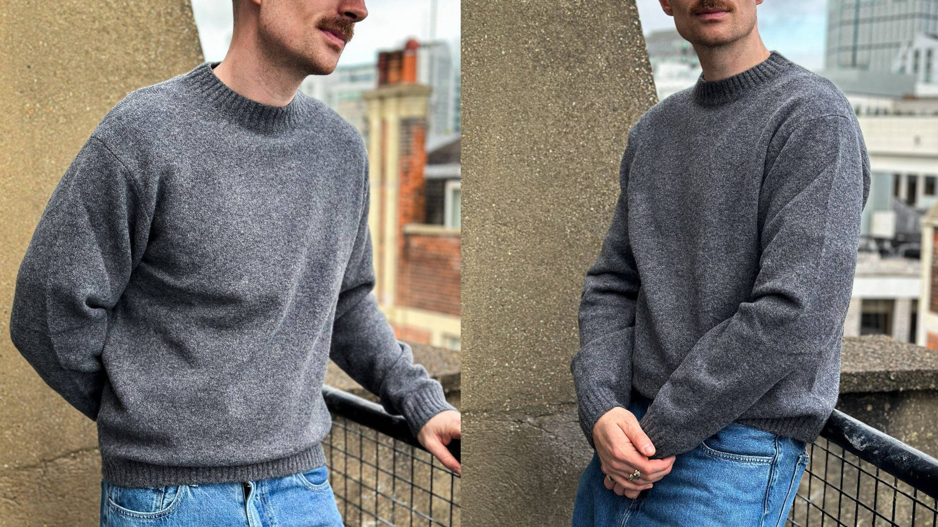 UNIQLO Grey Soufflé Yarn Crew Neck Jumper