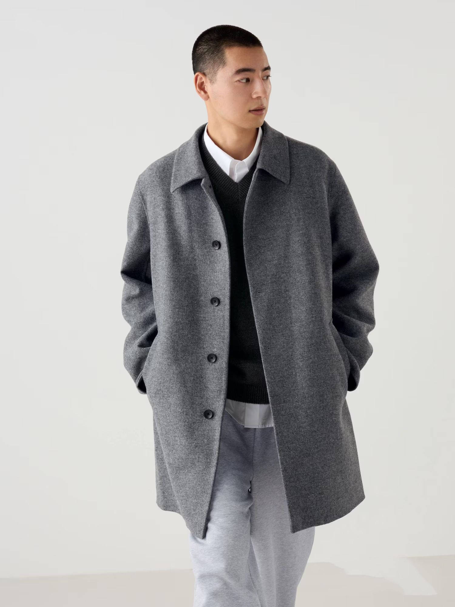 ジャケット・アウター old uniqlo wool half coat gray L UNIQLO Wool Blend Coat | Where To Buy | E470116-000-05