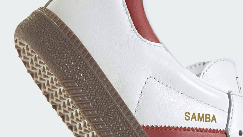 adidas Samba OG White Preloved Ruby Closeup