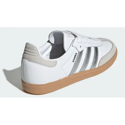 adidas Samba OG White Silver Metallic Grey Back