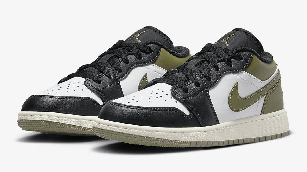 Air Jordan 1 Low GS Black Medium Olive | 553560-092 | The Sole