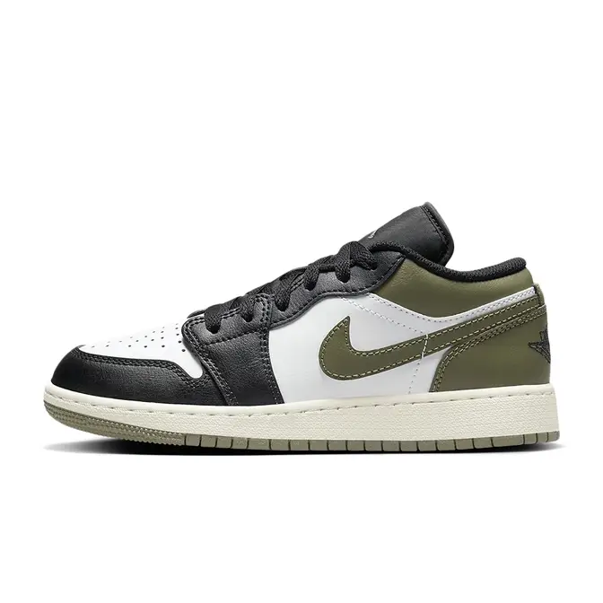 Air Jordan 1 Low GS Black Medium Olive 553560 092 The Sole Supplier