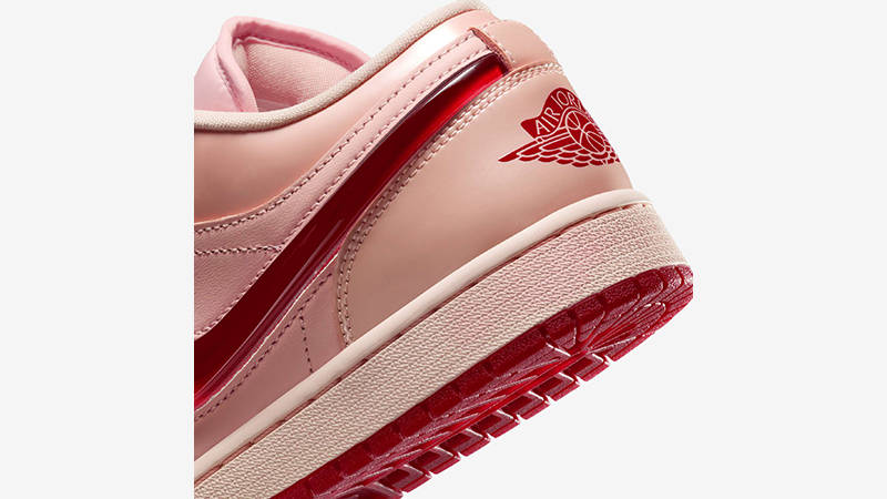 Air Jordan 1 Low Pink Patent Valentine's Day heel