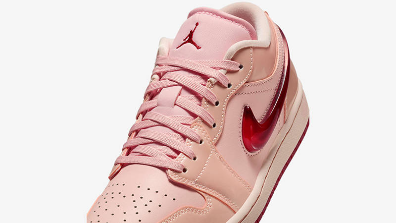 Air Jordan 1 Low Pink Patent Valentine's Day tongue