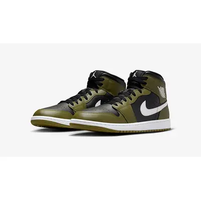 Air Jordan 1 Mid GS Black White Olive DQ8423-092 front