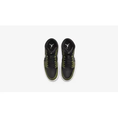Air Jordan 1 Mid GS Black White Olive DQ8423-092 middle