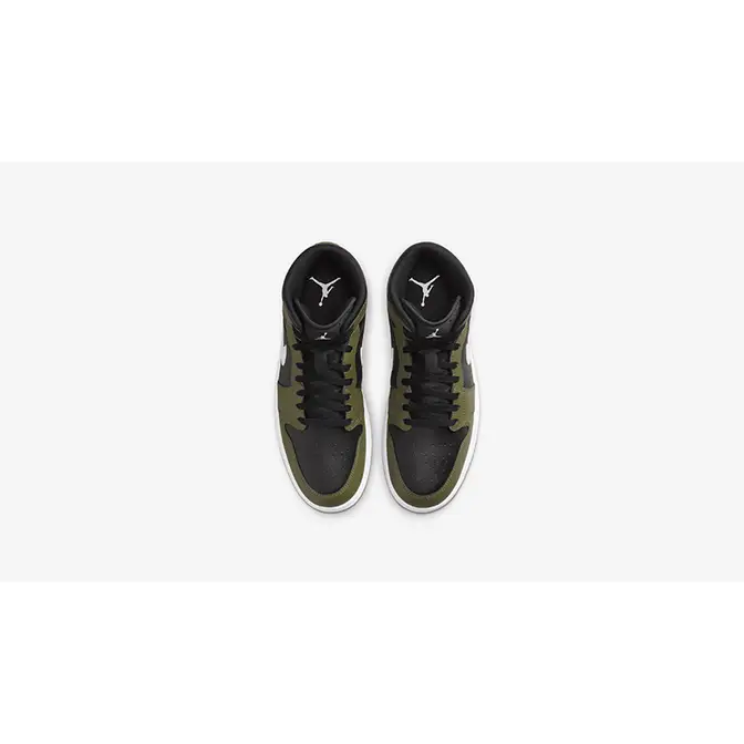 Air Jordan 1 Mid GS Black White Olive DQ8423-092 middle