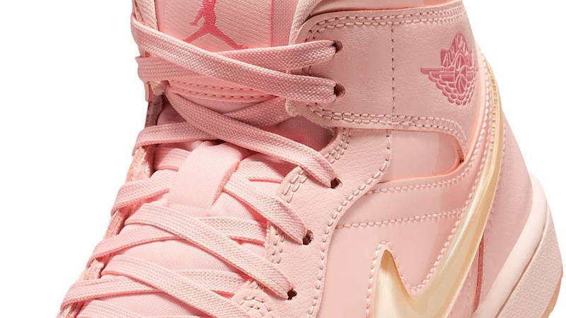 Air Jordan 1 Mid Pink Patent Valentine's Day Side Closeup