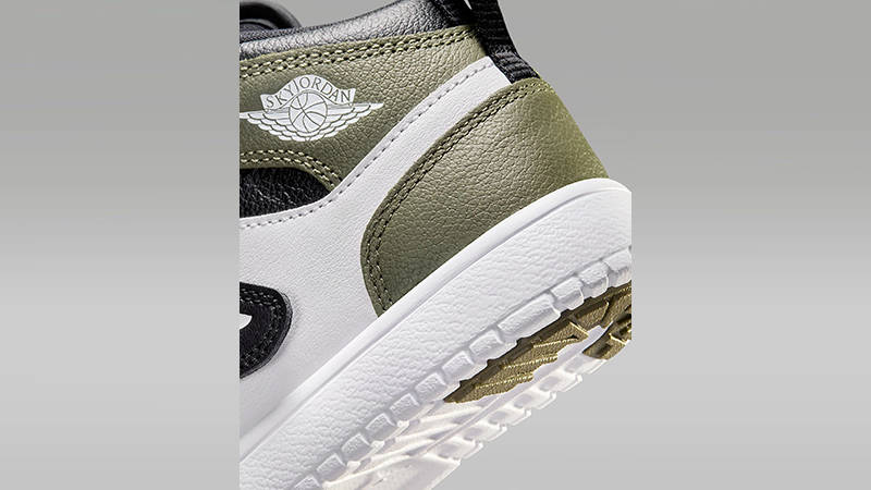 Air Jordan 1 Sky PS White Medium Olive BQ7197-092 heel