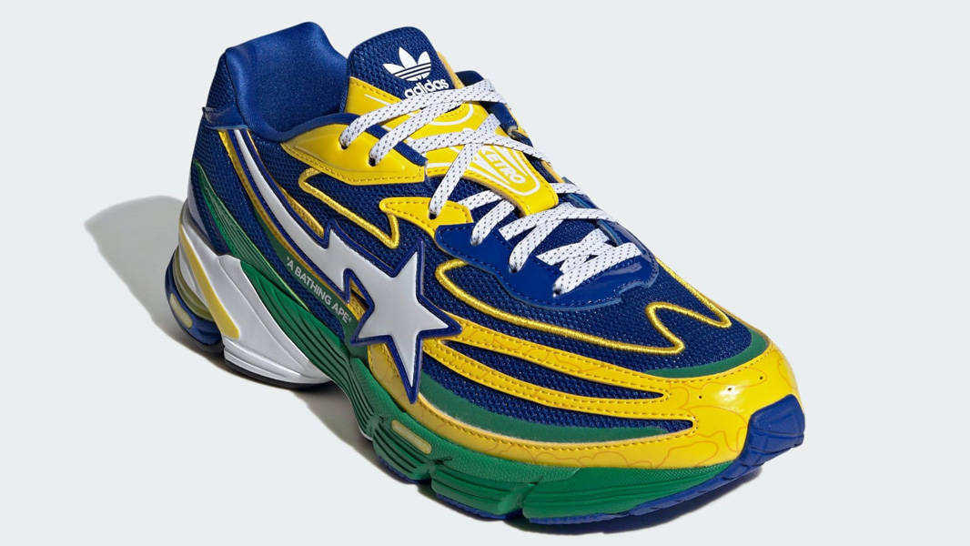BAPE x adidas Orketro Yellow Blue Green Front