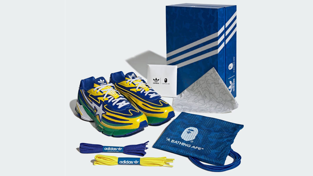 BAPE x adidas Orketro Yellow Blue Green JQ2398 The Sole Supplier