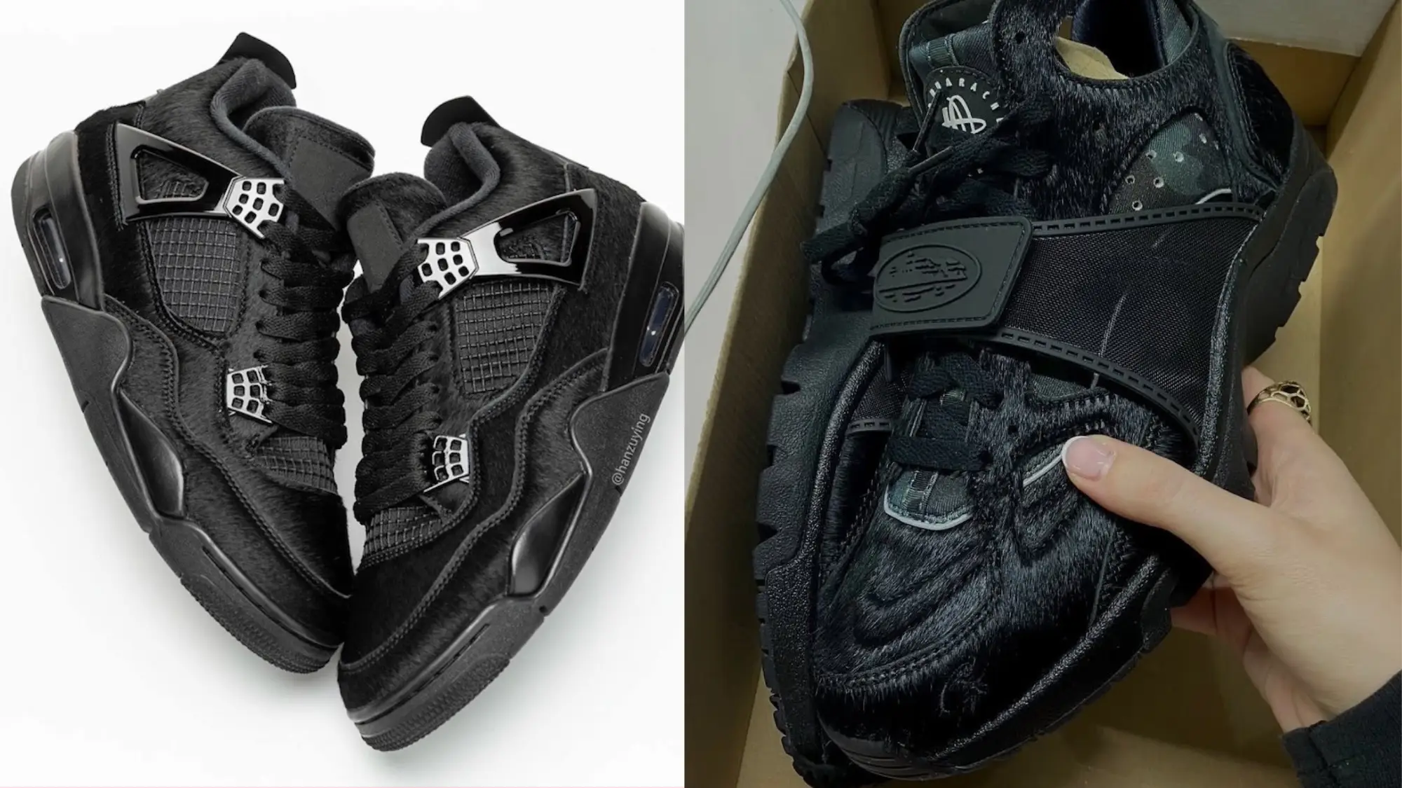 Nike air trainer huarache black best sale