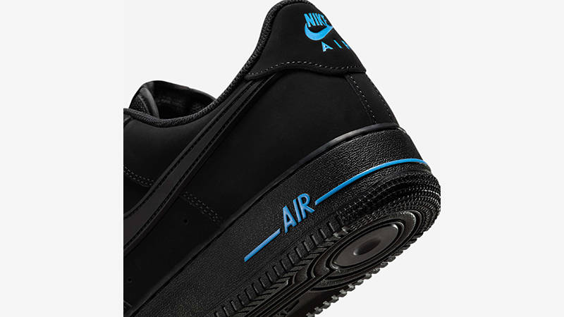 Nike Air Force 1 Low Black University Blue HV6223-001 heel