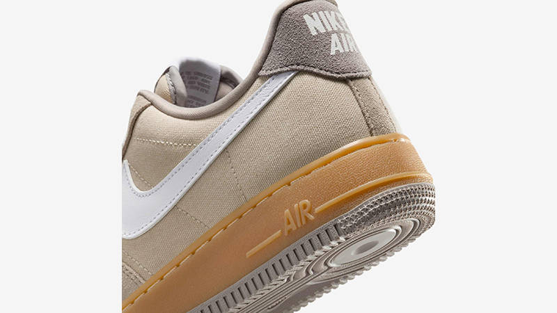 Nike Air Force 1 Low Suede Canvas Khaki HV4306-234 heel