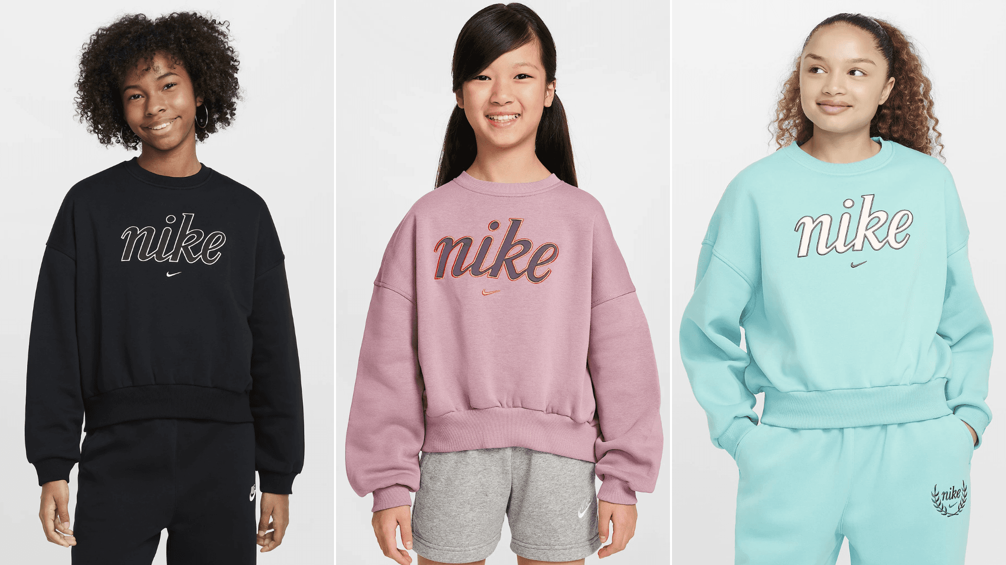 Nike Sportswear Club Fleece Girls' Boxy Crew-Neck Sweatshirt