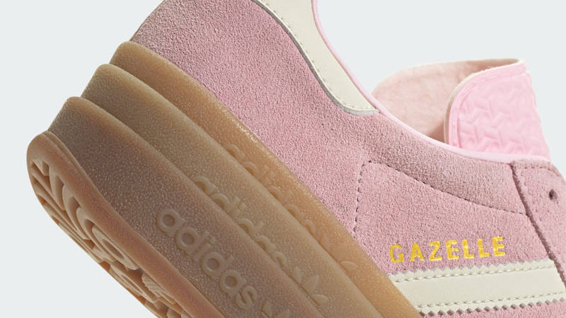 adidas Gazelle Bold Clear Pink Cream White Closeup