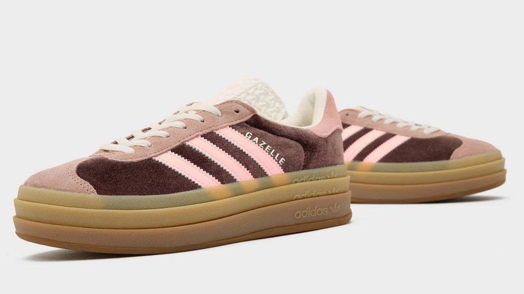 adidas Gazelle Bold Shadow Brown Glow Pink Front