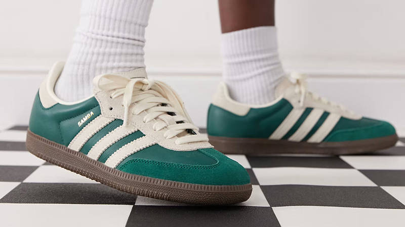 adidas Samba OG Collegiate Green White Gum JI3215 on foot