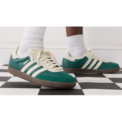 adidas Samba OG Collegiate Green White Gum JI3215 on foot