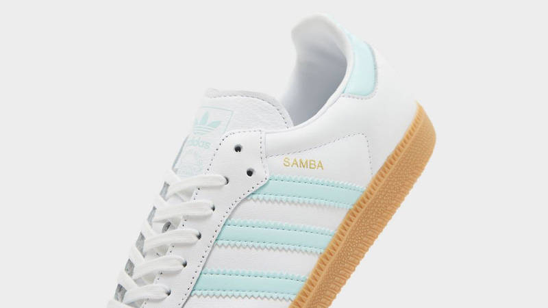 adidas Samba OG GS Semi Flash Aqua Closeup