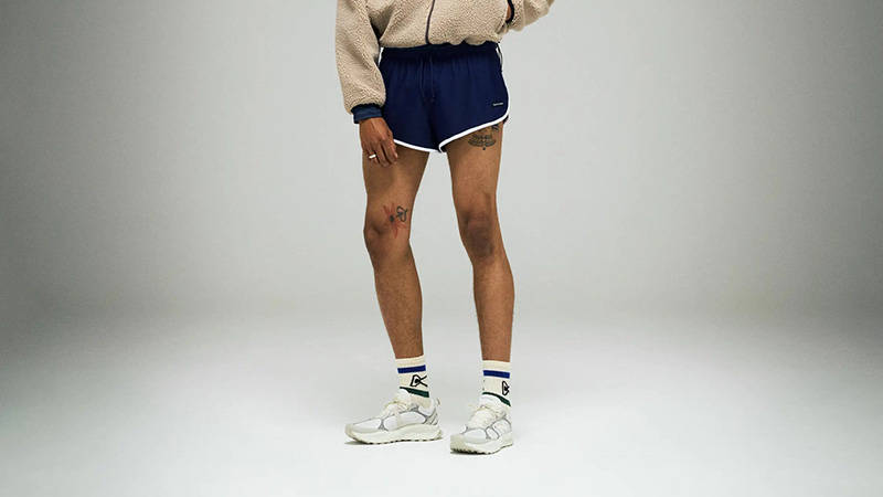 District Vision x New Balance Trail White on foot