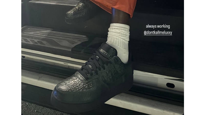 Lil Yachty x Nike Air Force 1 Concrete Boys Croc Green on foot