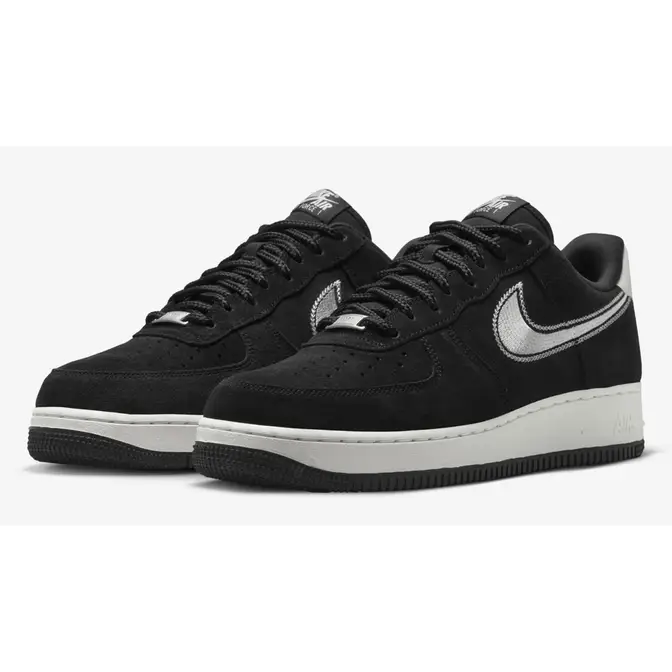 Nike Air Force 1 Low Embroidered Swoosh Black Front