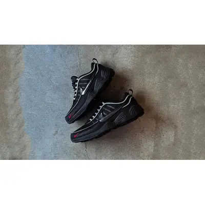 Nike Air Zoom Spiridon Black Metallic Silver HF9117-002 from top