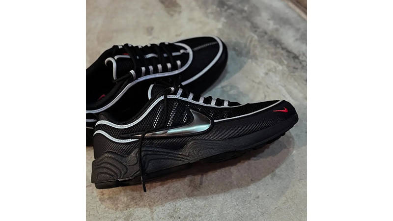 Nike Air Zoom Spiridon Black Metallic Silver HF9117-002 side front