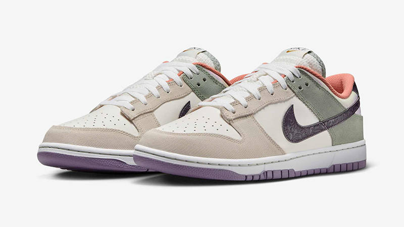Nike Dunk Low Floral Swoosh Cream Green HV5750-133 front