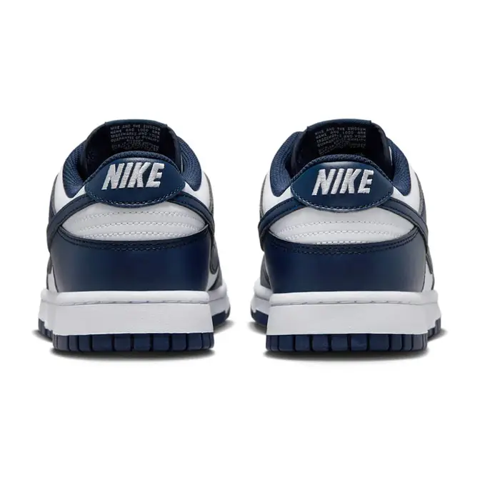 Nike Dunk Low White Midnight Navy Back