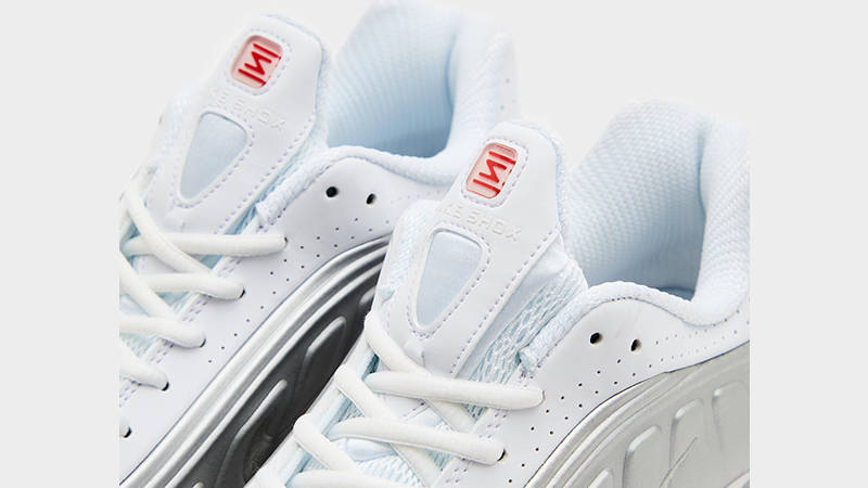 Nike Shox R4 White Metallic Silver HQ1988-101 tongue