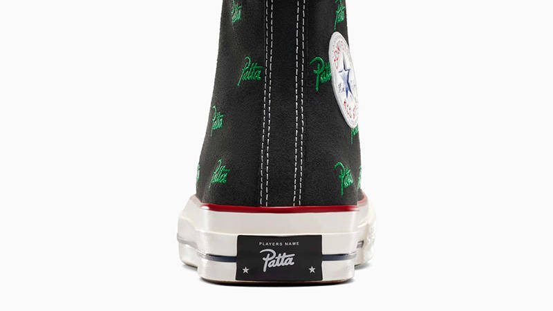 Patta x Converse Chuck 70 Mini Logo Black heel