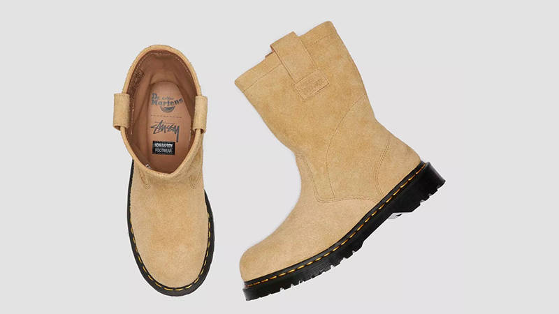 Stüssy x Dr. Martens Decon Suede Biker Boots Sand 32240273 Top