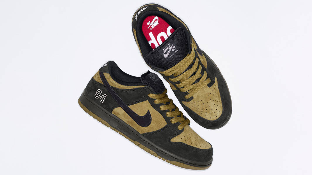 Supreme x Nike SB Dunk Low Camper Green Black | HQ8487-300 | The