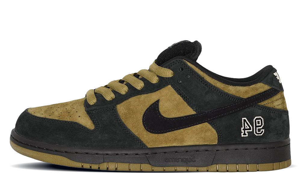 Supreme x Nike SB Dunk Low Camper Green Black | HQ8487-300 | The