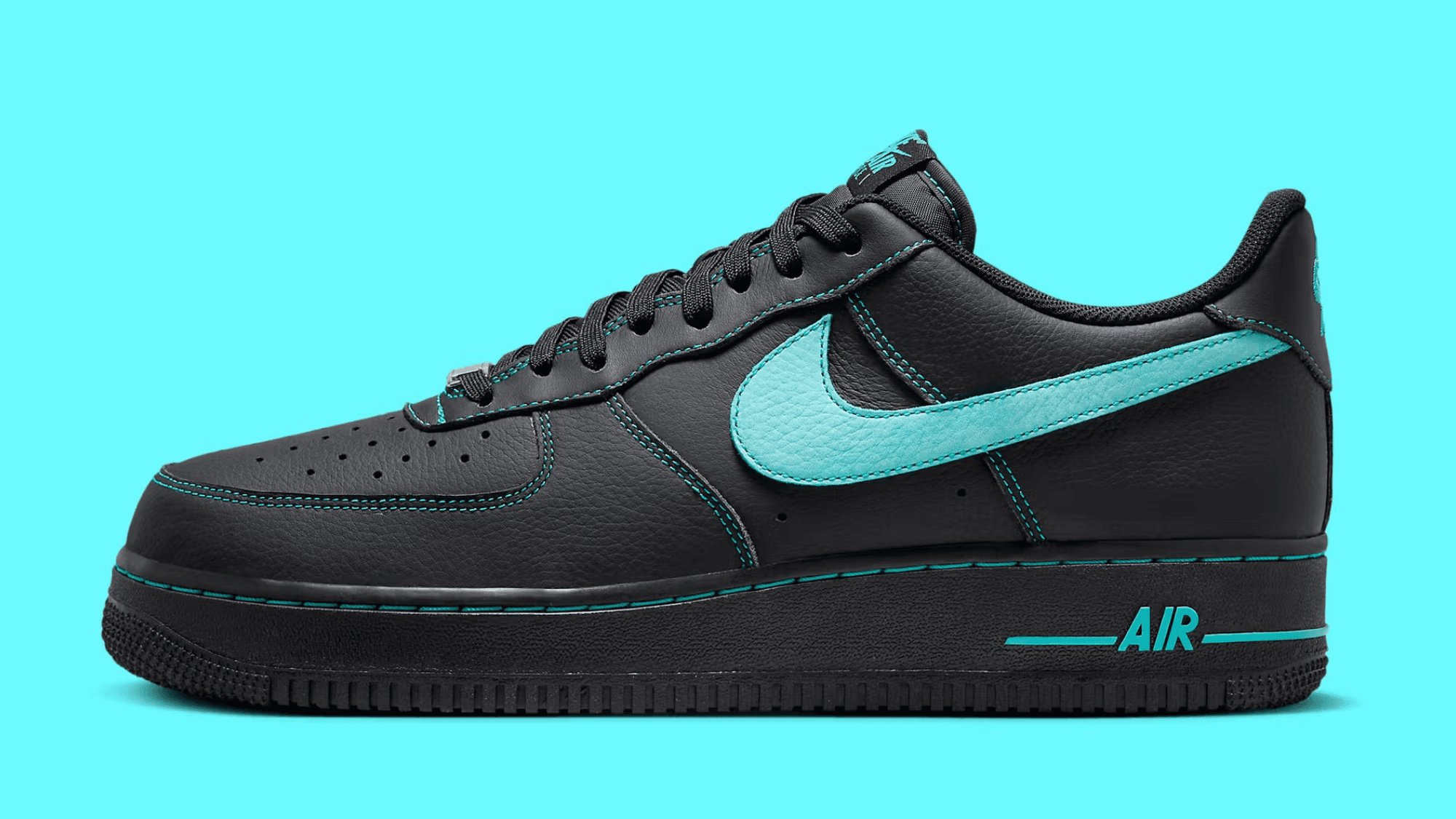 black and baby blue air force ones