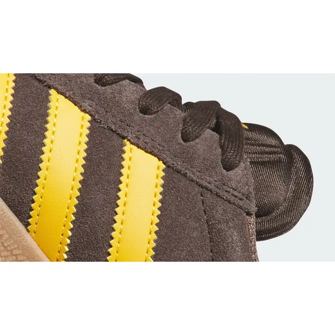 adidas Gazelle ADV Dark Brown Preloved Yellow Closeup