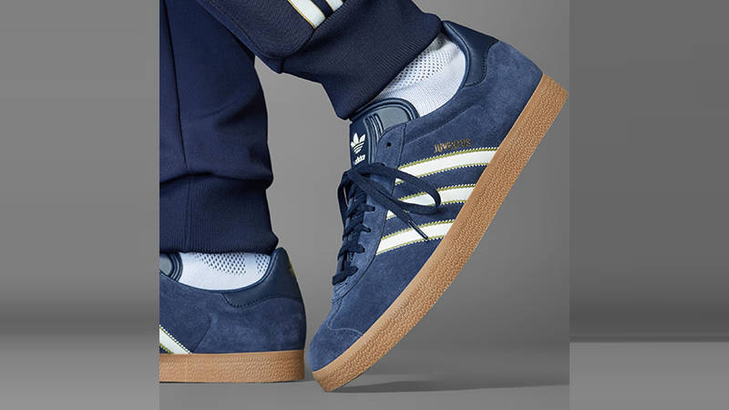 adidas Gazelle Juventus Terrace Icons Blue JS3044 side on foot