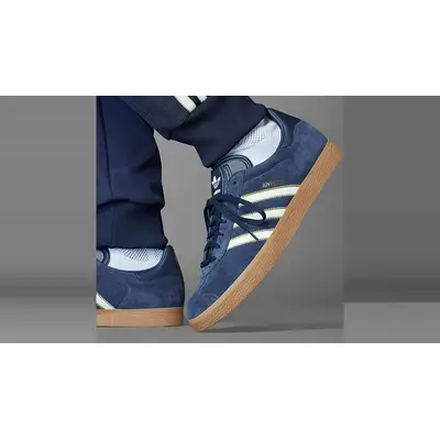 adidas Gazelle Juventus Terrace Icons Blue JS3044 side on foot